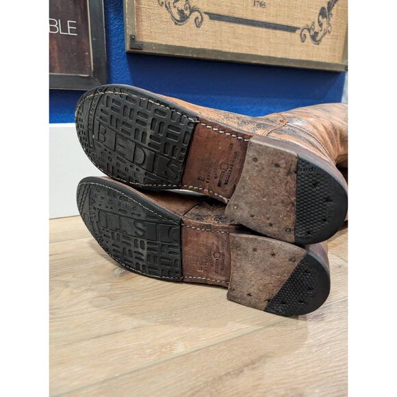 Bed Stu Manchester Tall Riding Boots Women's 9 Black Hand Washed Knee High - Picture 12 of 16